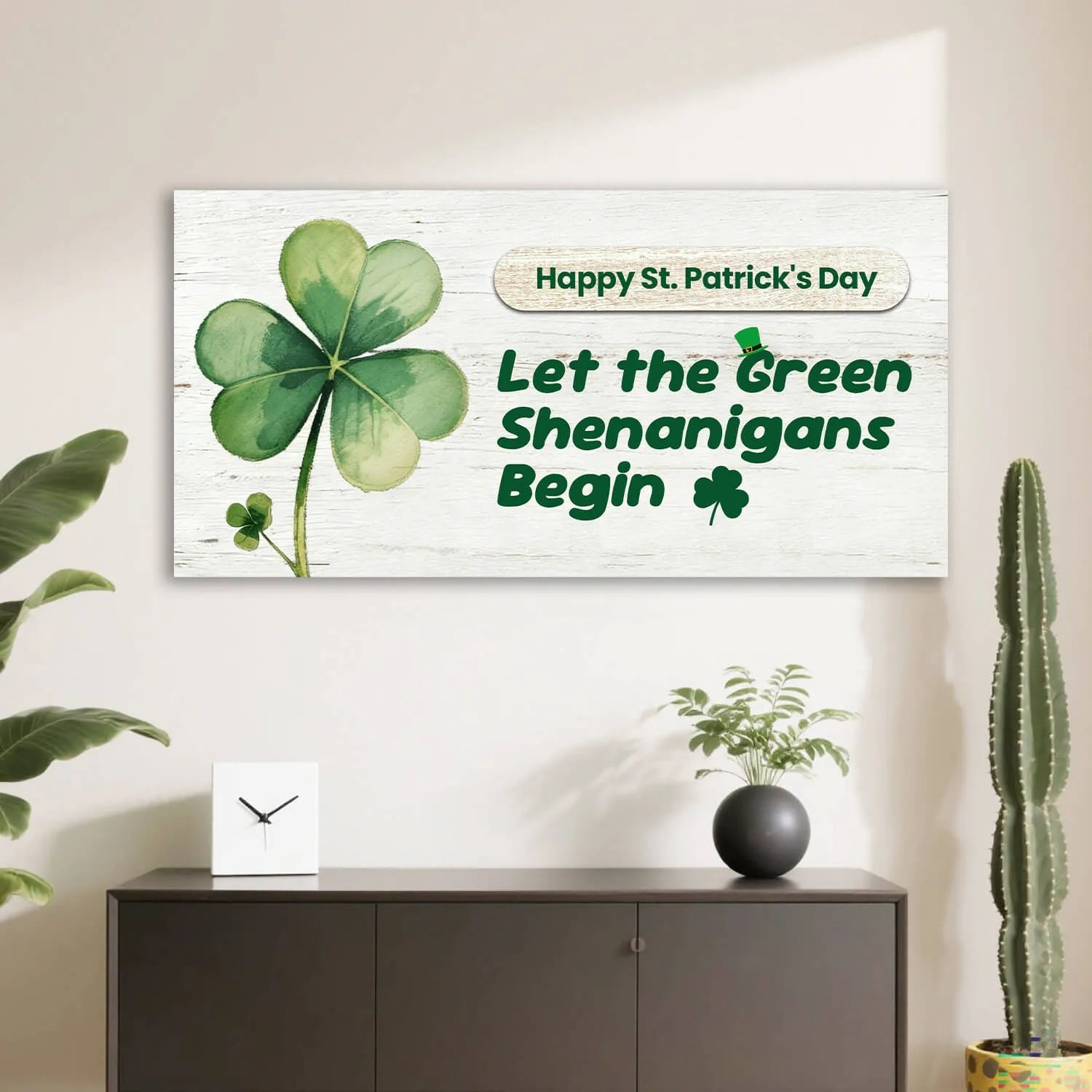 Canvas Prints St Patricks Day Let The Green Shenanigans Begin Rustic Shamrock Farmhouse Wall Art PrintToucan - PrintToucanSt. Patrick’s DayPrinttoucan-12 x 16-1.5‘’