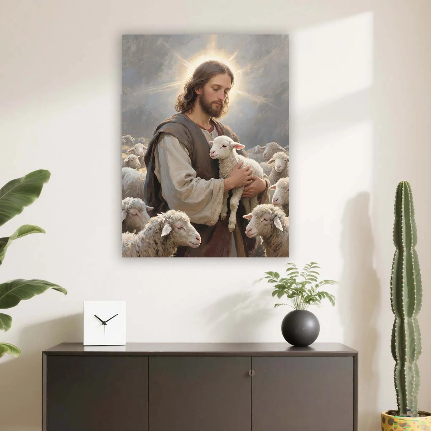 Canvas Prints Thick Canvas Christian Wall Art Jesus With Lamb Christian Art PrintToucan - PrintToucanChristianPrinttoucan-12 x 16-1.5‘’