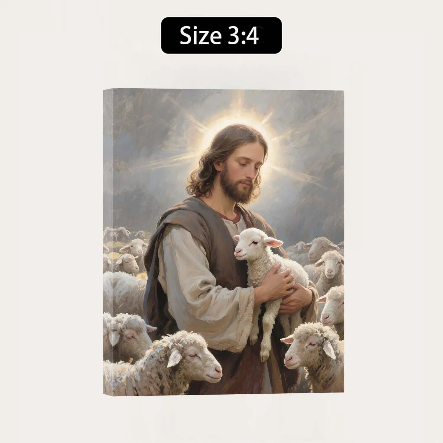 Canvas Prints Thick Canvas Christian Wall Art Jesus With Lamb Christian Art PrintToucan - PrintToucanChristianPrinttoucan-12 x 16-1.5‘’