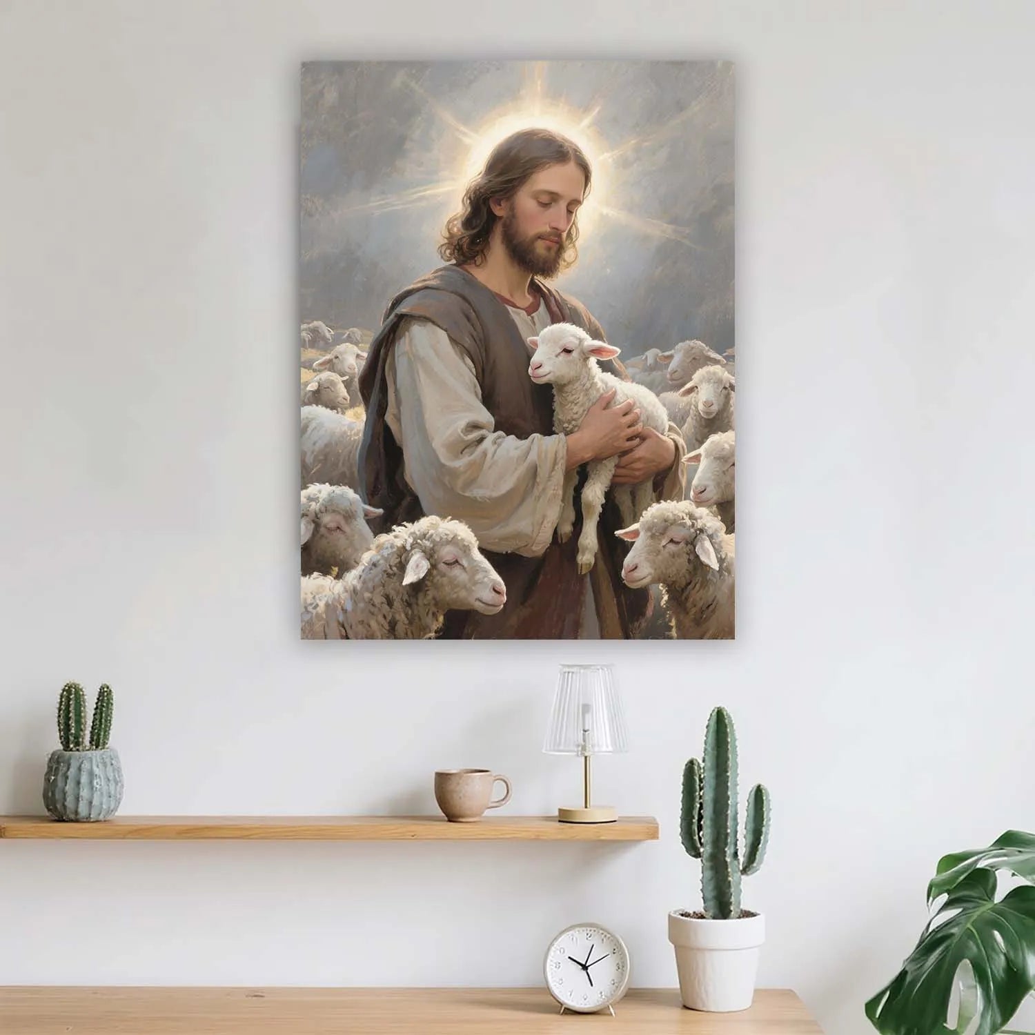 Canvas Prints Thick Canvas Christian Wall Art Jesus With Lamb Christian Art PrintToucan - PrintToucanChristianPrinttoucan-12 x 16-1.5‘’