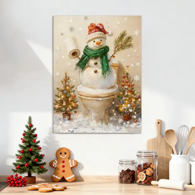 Canvas Prints Vertical Canvas Gingerbread Candy Holiday Scene Christmas Wall Art for Home | PrintToucan - PrintToucanChrismas GiftCMPOP02-12L" x 16W"-1