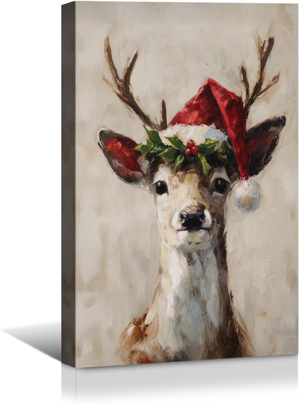 Canvas Prints Vintage Santa & Cardinal Bird Christmas Theme Home Decor Wall Art – PrintToucan - PrintToucanCMPOP16-12L" x 16W"