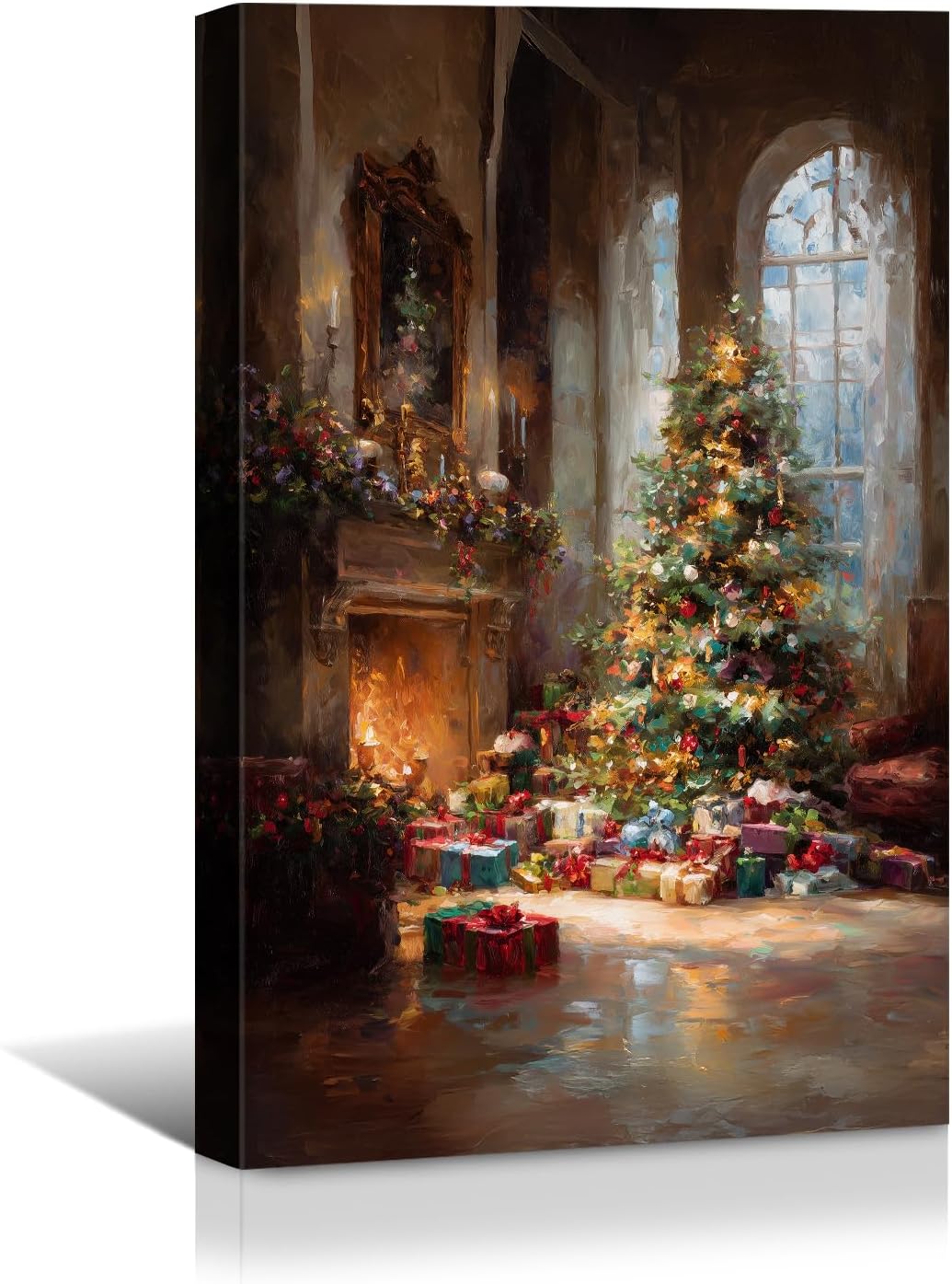 Canvas Prints Vintage Santa & Cardinal Bird Christmas Theme Home Decor Wall Art – PrintToucan - PrintToucanCMPOP15-12L" x 16W"