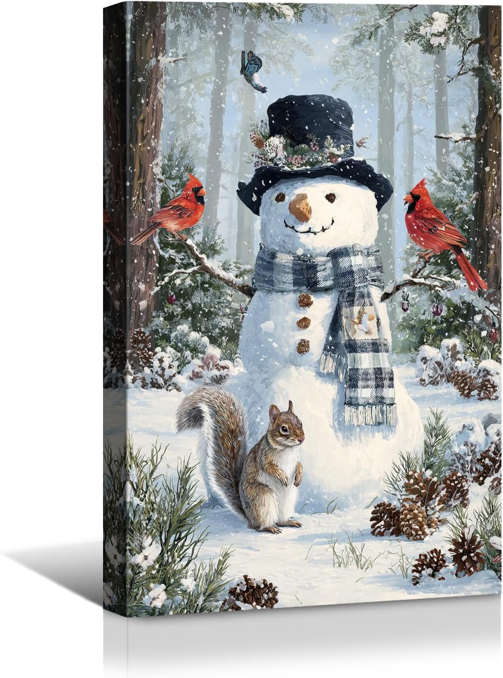 Canvas Prints Vintage Santa & Cardinal Bird Christmas Theme Home Decor Wall Art – PrintToucan - PrintToucanCMPOP13-12L" x 16W"