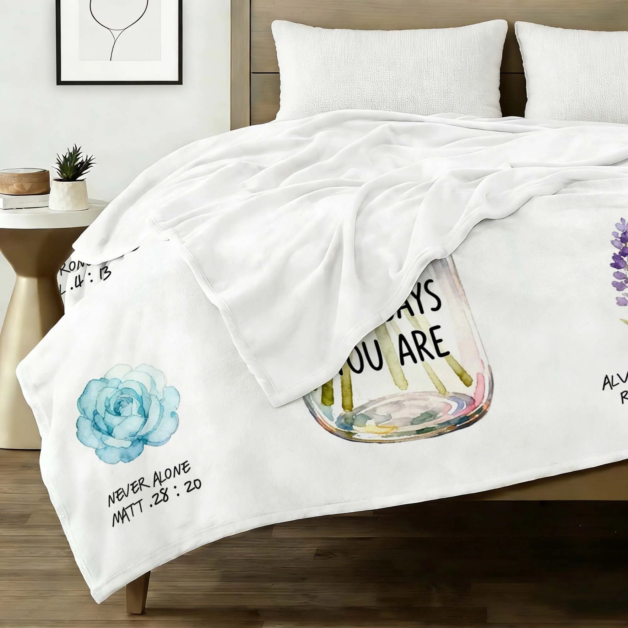 Christian Blanket God Says You Are Floral Bible Verse Watercolor Flower Easter Faith Throw Gift For Believers PrintToucan - PrintToucanChristianPrinttoucan-150cm x 200cm/60"x80"