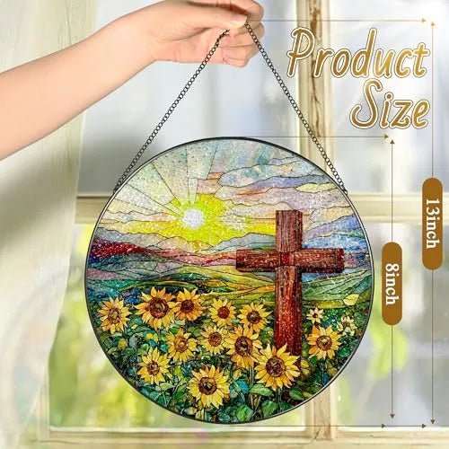 Christian Cross Acrylic Hanging Ornament With Chain Stained Glass Suncatcher Window Decor PrintToucan - PrintToucanHome DecorACRYLIC-CROSS-20