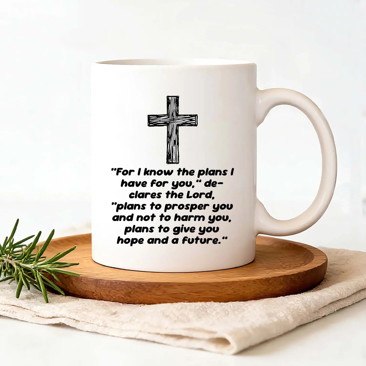 Christian Mug Jeremiah 29:11 Bible Verse Cross Coffee Cup Encouragement Faith Gift PrintToucan - PrintToucanDrinkwarePT-MUG-11OZ-LOVERS