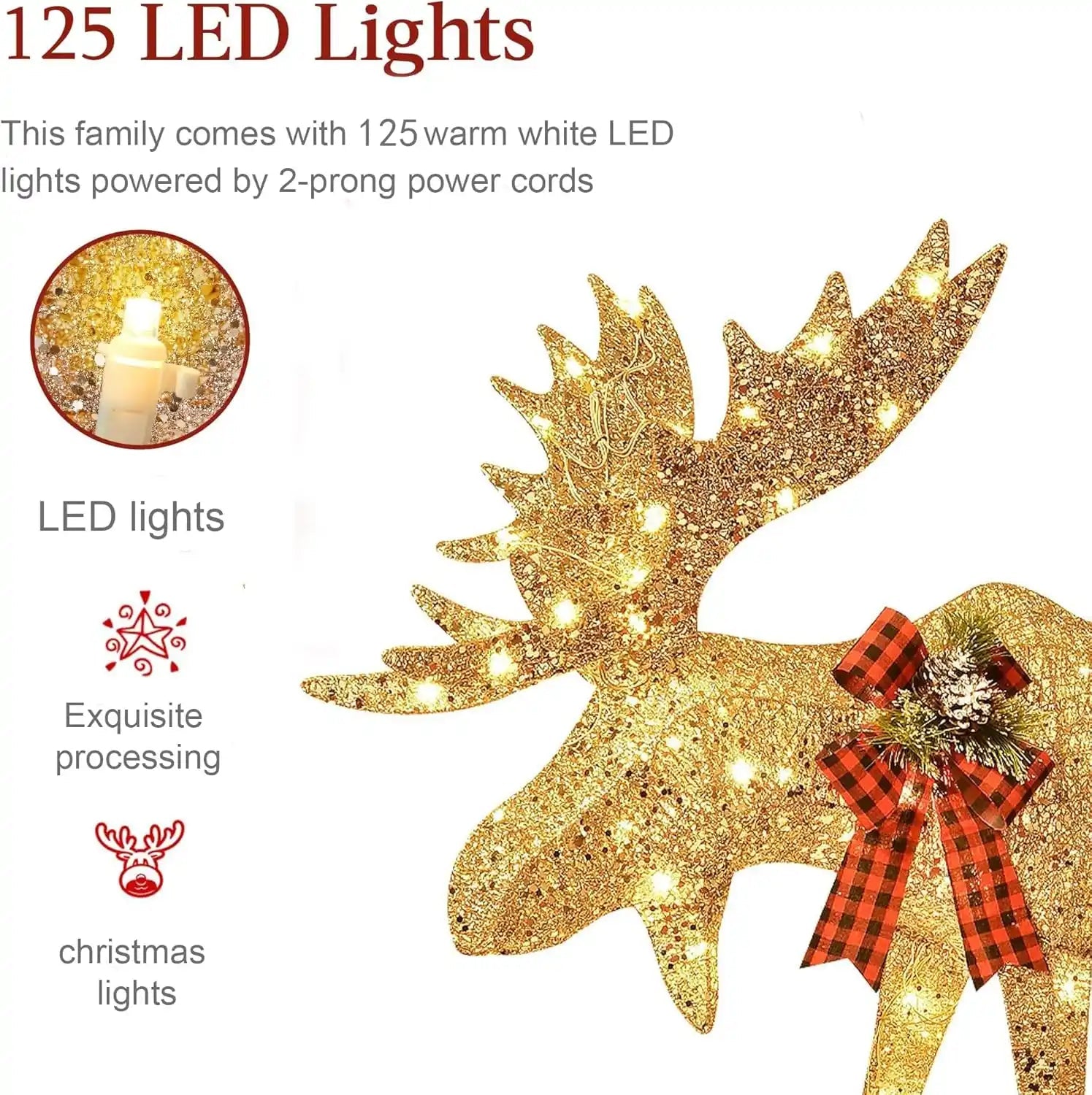 Christmas Deer Decoration 2 - Piece Lighted Reindeer Set For Holiday Yard Display Christmas Decoration | PrintToucan - PrintToucanChrismas Gift
