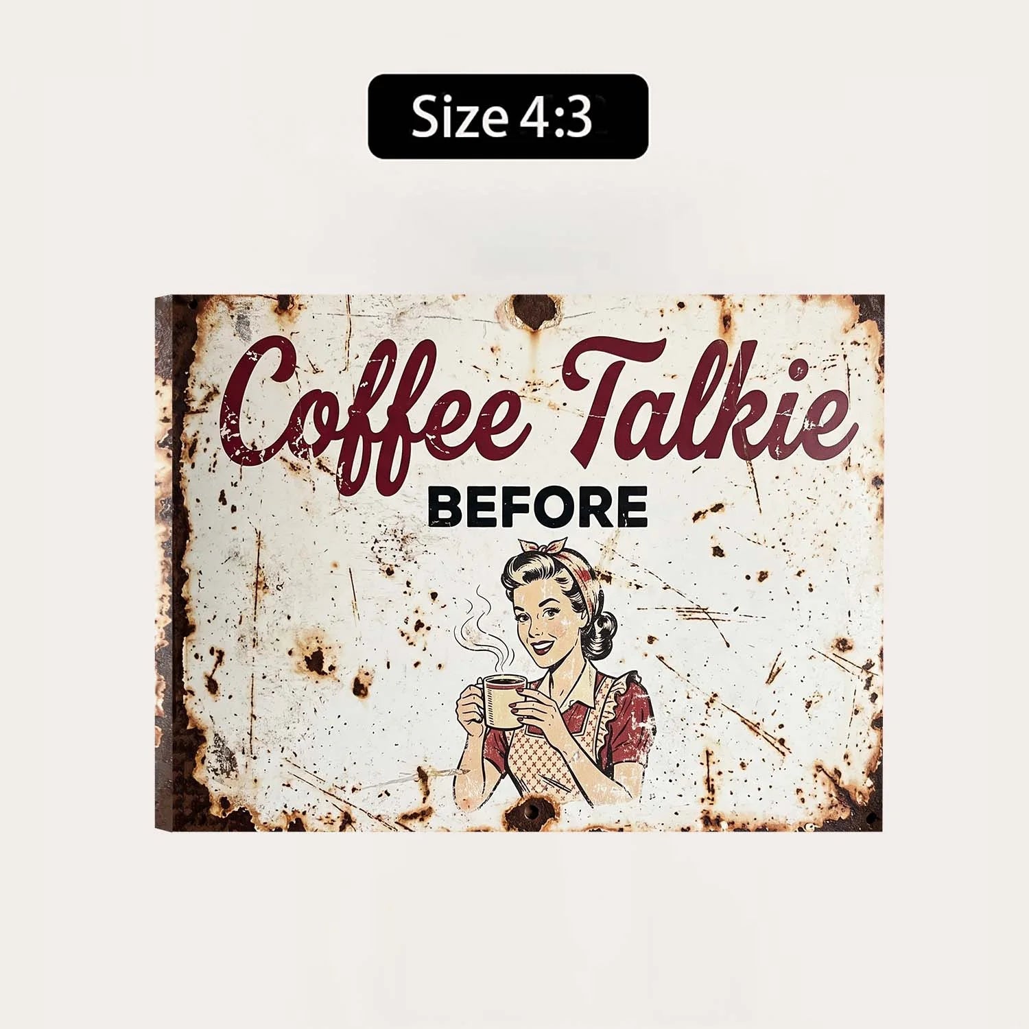 "Coffee Talkie Before" Retro Sign Canvas Wall Art – Vintage Café Décor | PrintToucan - PrintToucanCanvas Wall ArtPrinttoucan-12 x 16-1.5‘’