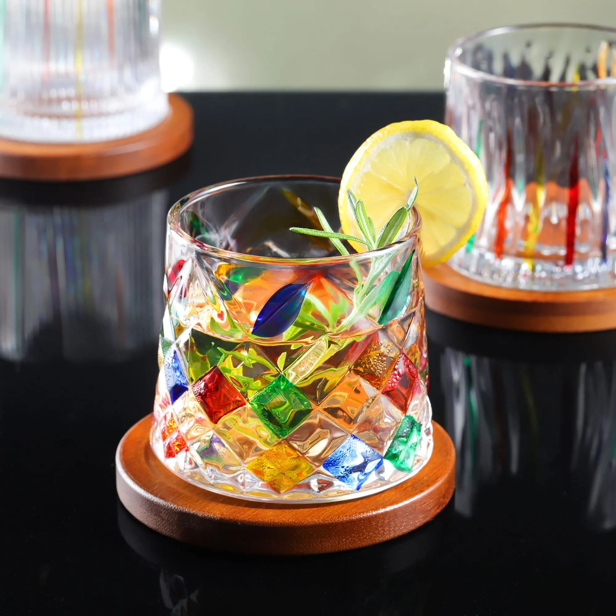 Colored Glass 270ml Glass Valentine Rotating Color Contrast Whiskey Cup USA Made PrintToucan - PrintToucanStandard