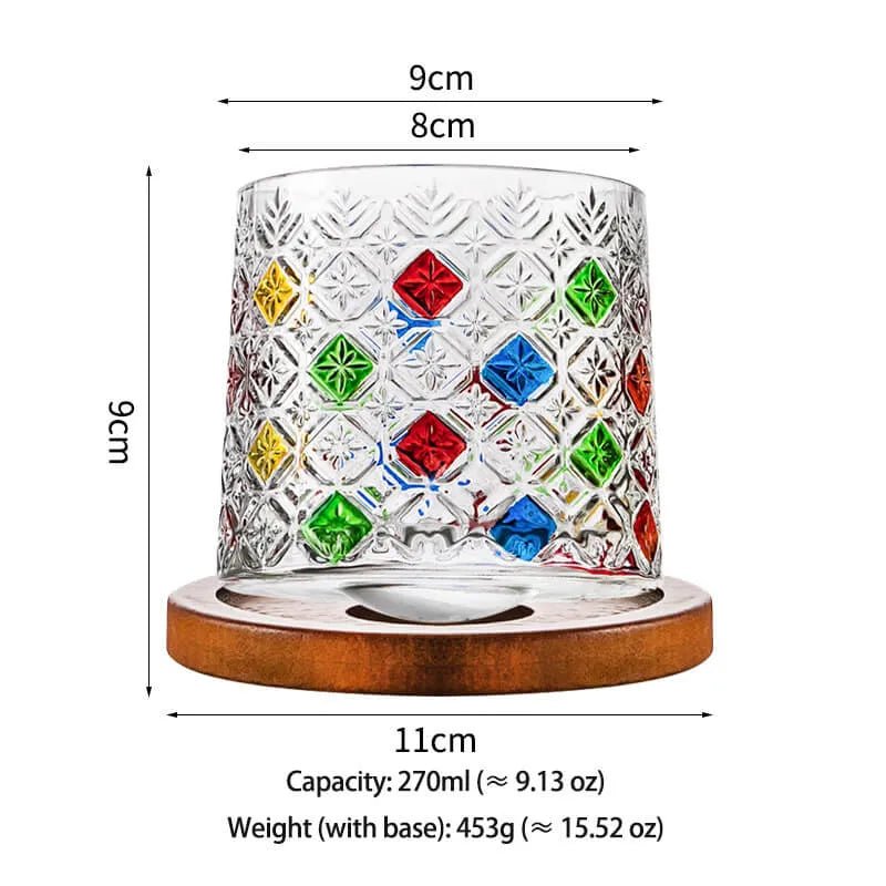 Colored Glass 270ml Glass Valentine Rotating Color Contrast Whiskey Cup USA Made PrintToucan - PrintToucanStandard