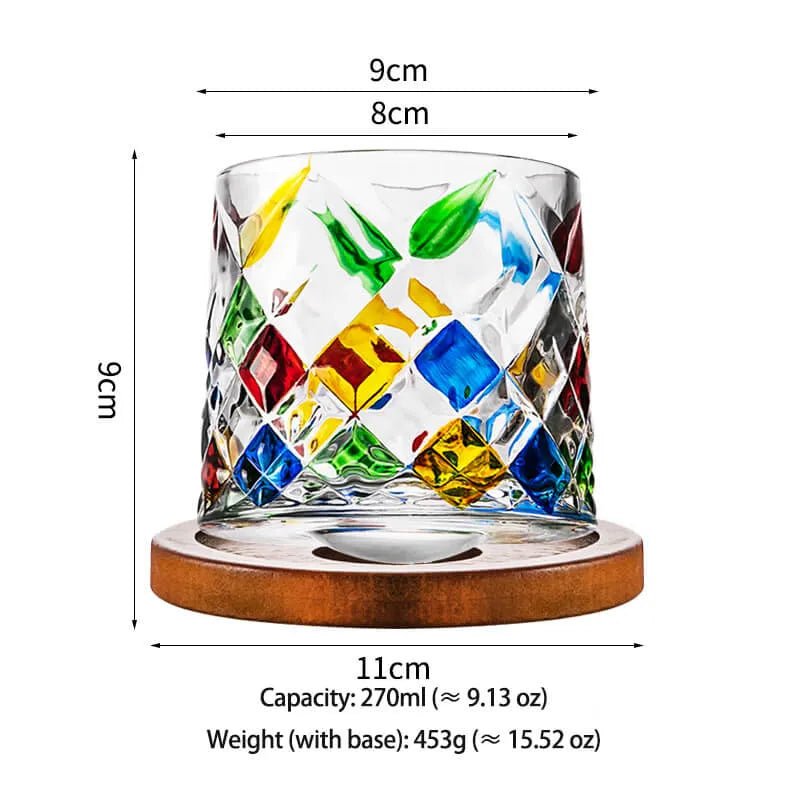 Colored Glass 270ml Glass Valentine Rotating Color Contrast Whiskey Cup USA Made PrintToucan - PrintToucanStandard