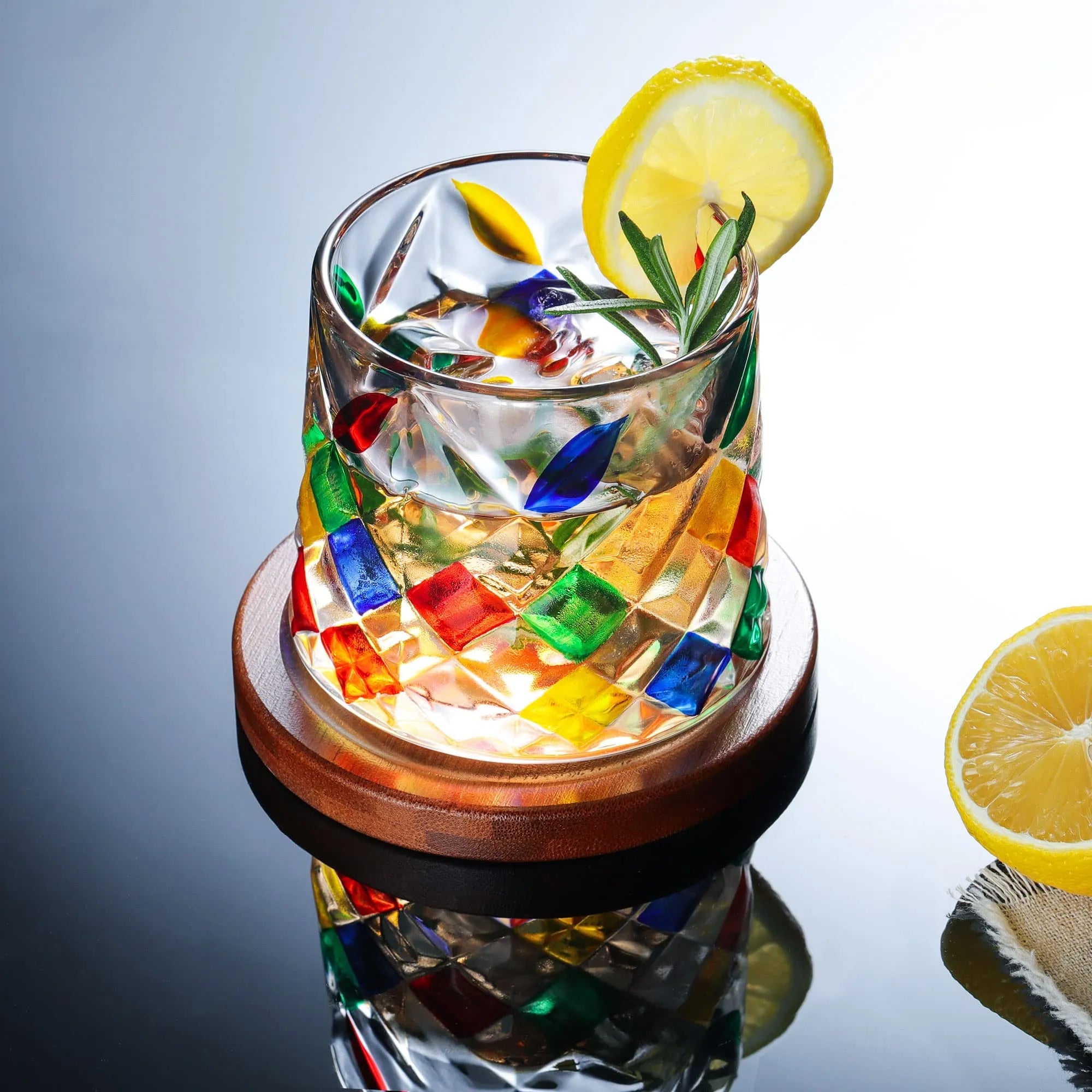 Colored Glass 270ml Glass Valentine Rotating Color Contrast Whiskey Cup USA Made PrintToucan - PrintToucanStandard