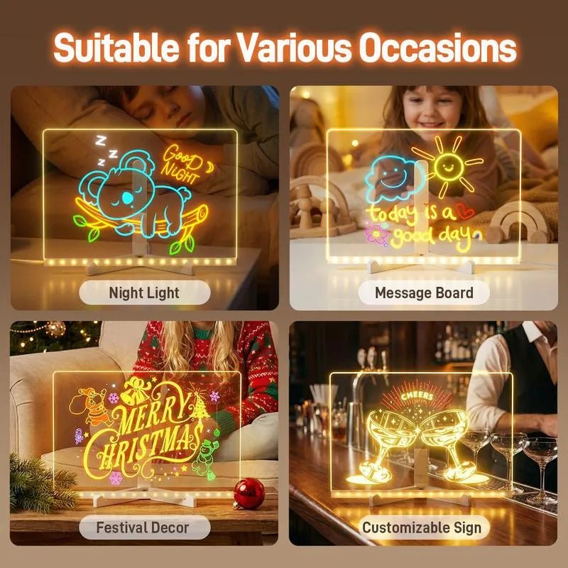 Conatu Acrylic LED Drawing Board Acrylic Valentines Day Light Up Drawing Home Decor PrintToucan - PrintToucanStandard