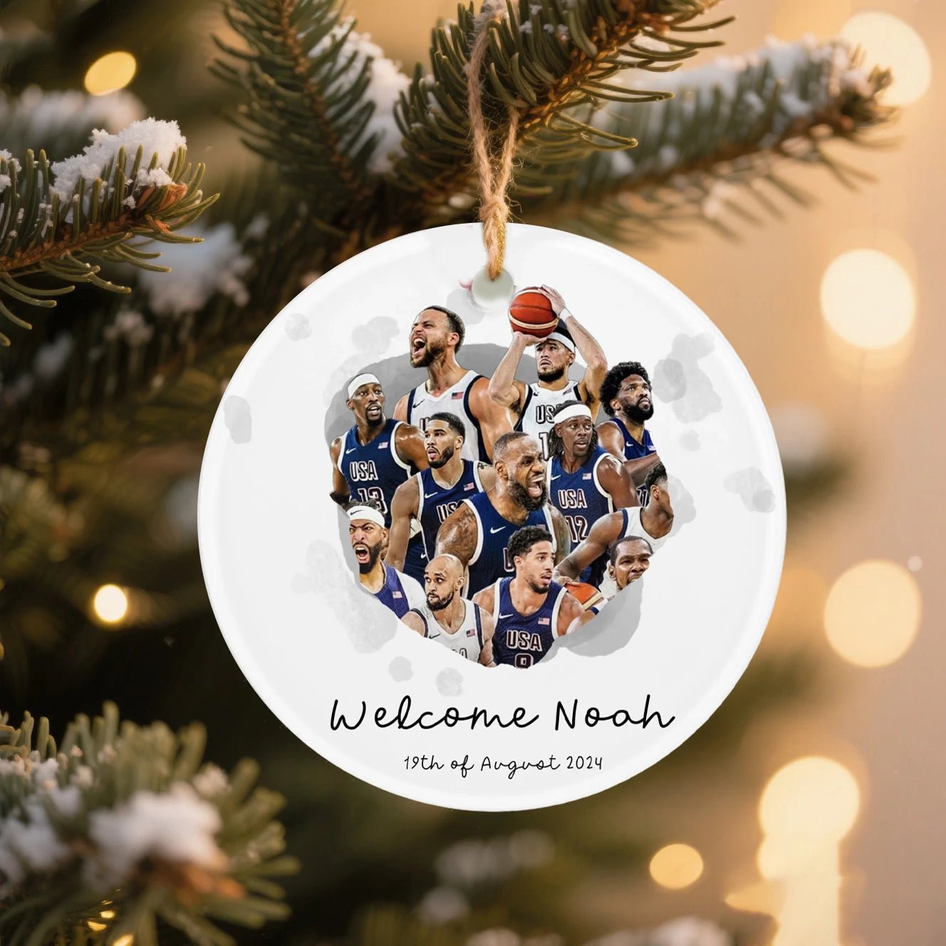 Custom Acrylic Ornament with Ribbon – Personalized Holiday Gift for Loved One - printtoucan