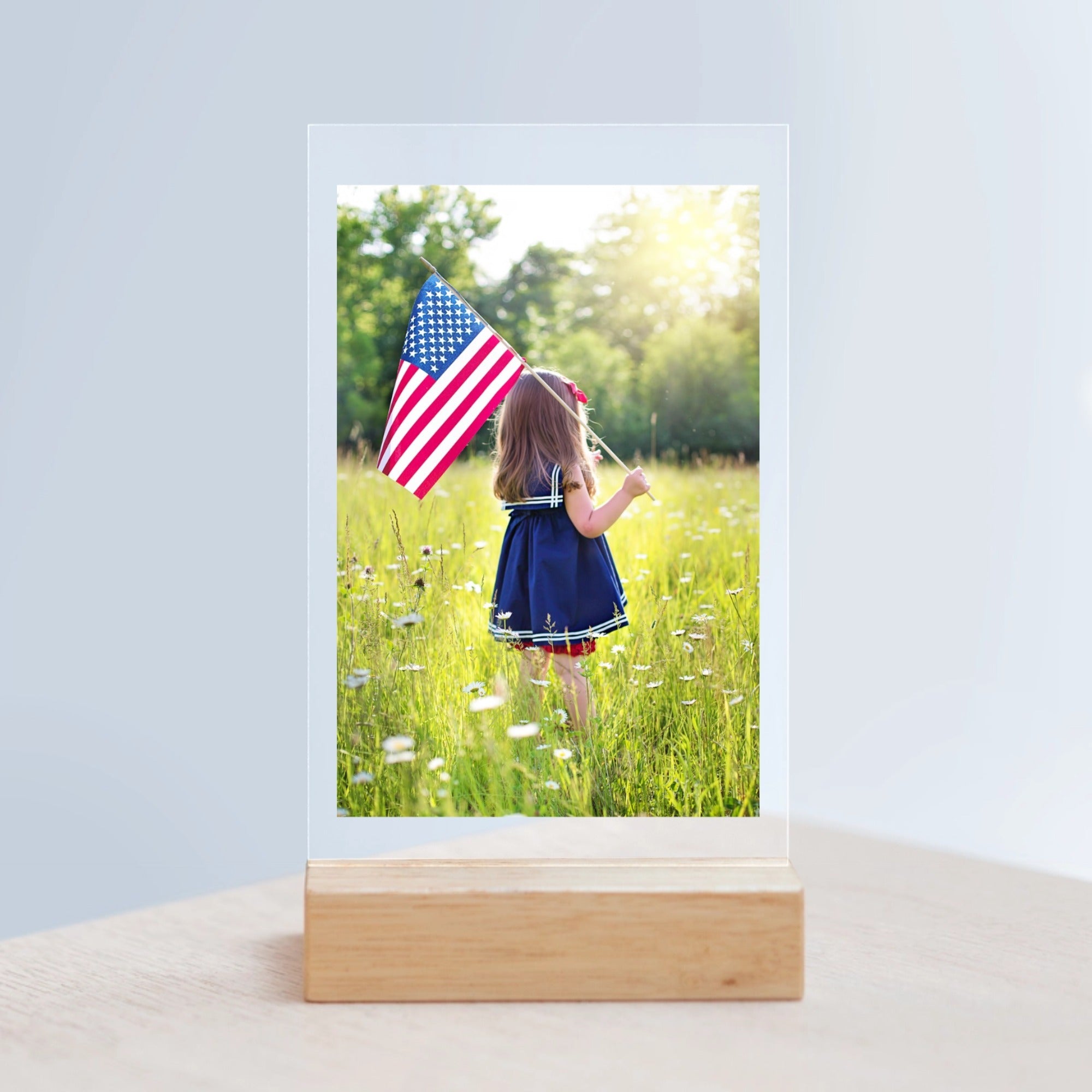 Custom Acrylic Sign with Wooden Stand Upload Photo PrintToucan - printtoucan