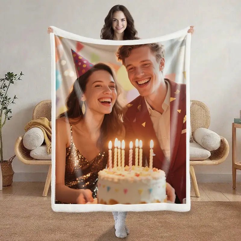 Custom Arctic Fleece Blanket Birthday Gift Image Upload Fast Printing | PrintToucan - printtoucan