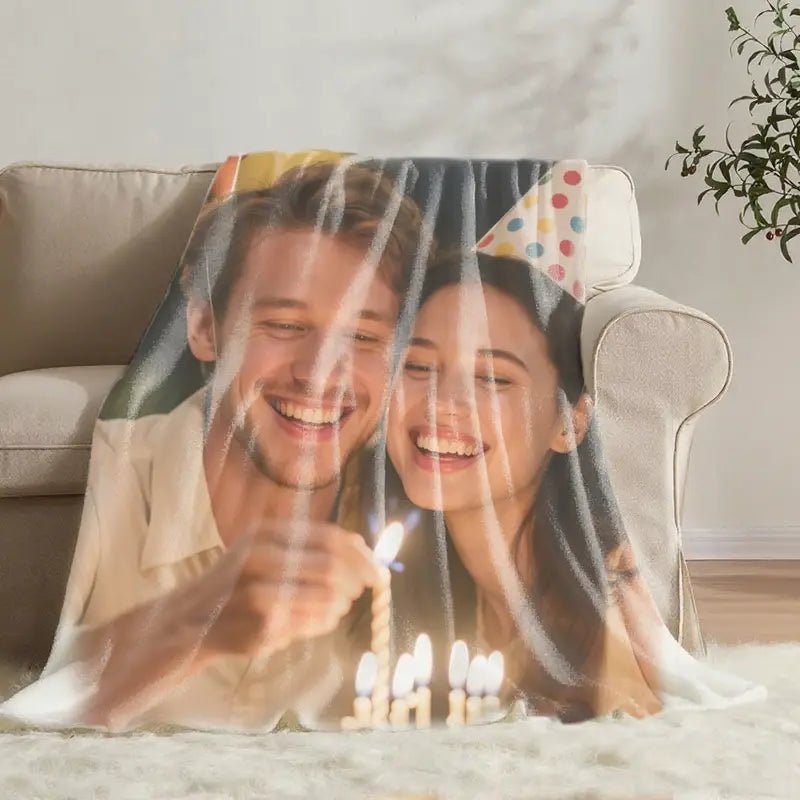 Custom Arctic Fleece Blanket Birthday Gift Image Upload Fast Printing | PrintToucan - printtoucan