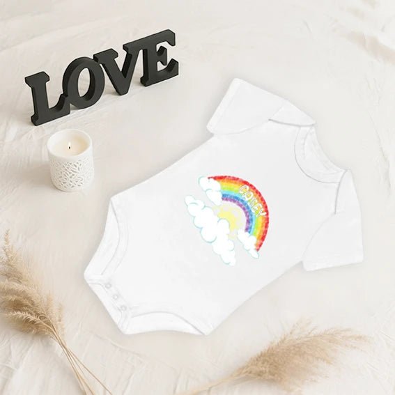 Custom Baby Organic Bodysuit – with 1 - 3 Babies, Hairstyles & Names - printtoucan