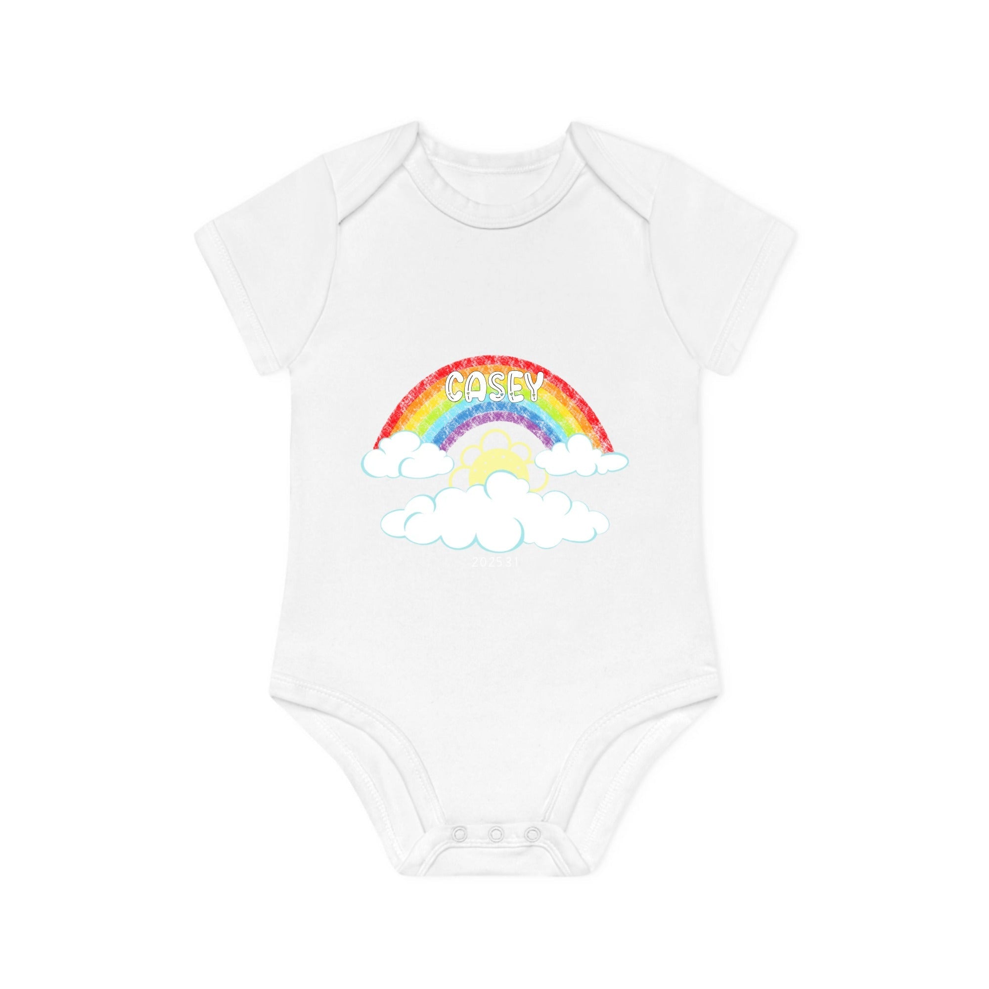 Custom Baby Organic Bodysuit – with 1 - 3 Babies, Hairstyles & Names - printtoucan