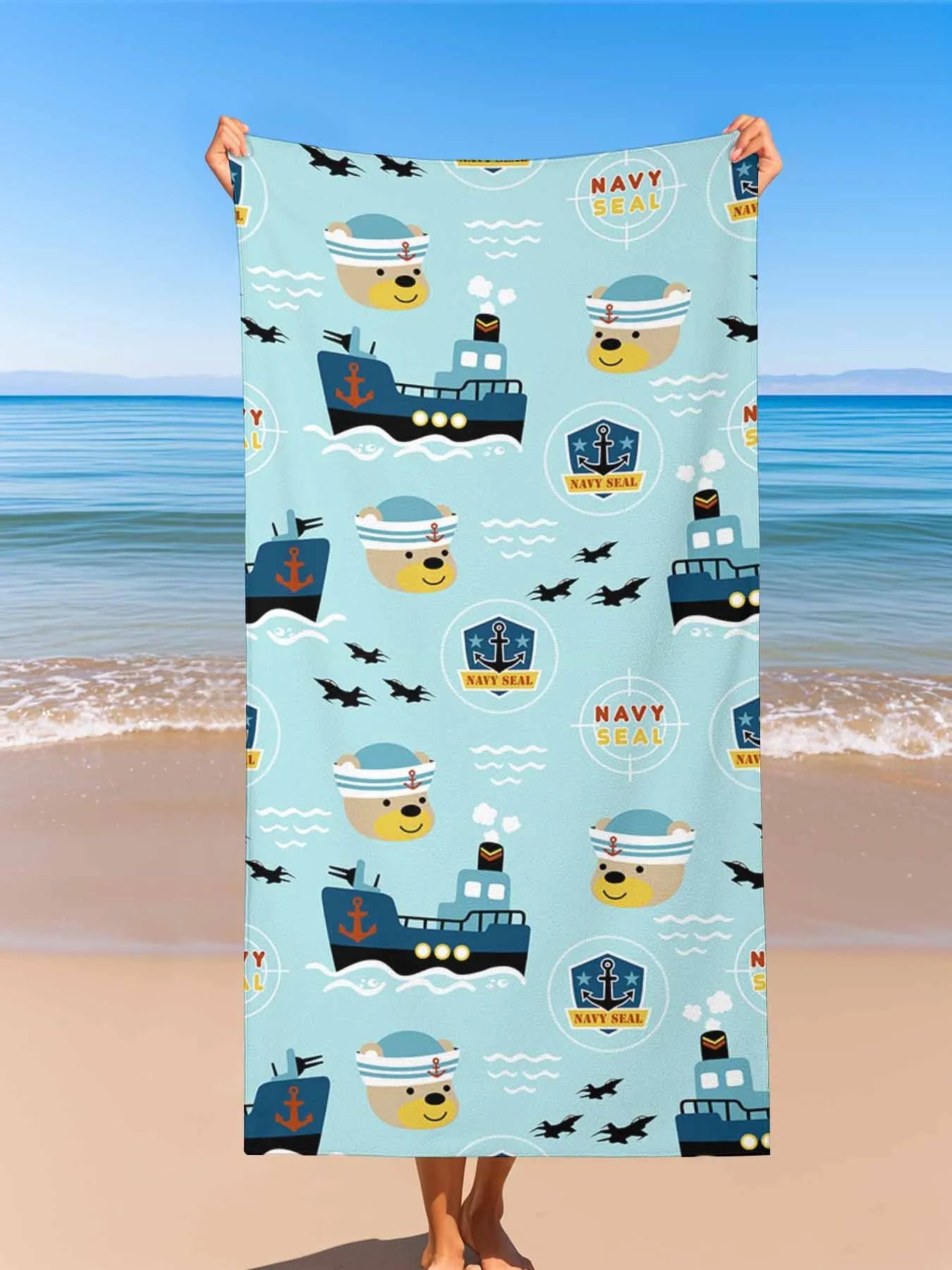 Custom Beach Towel Strong Absorbent Microfiber Personalized Photo Text PrintToucan - PrintToucanHome DecorPrinttoucan-27.6 x 55.1 in (70 x 140 cm)