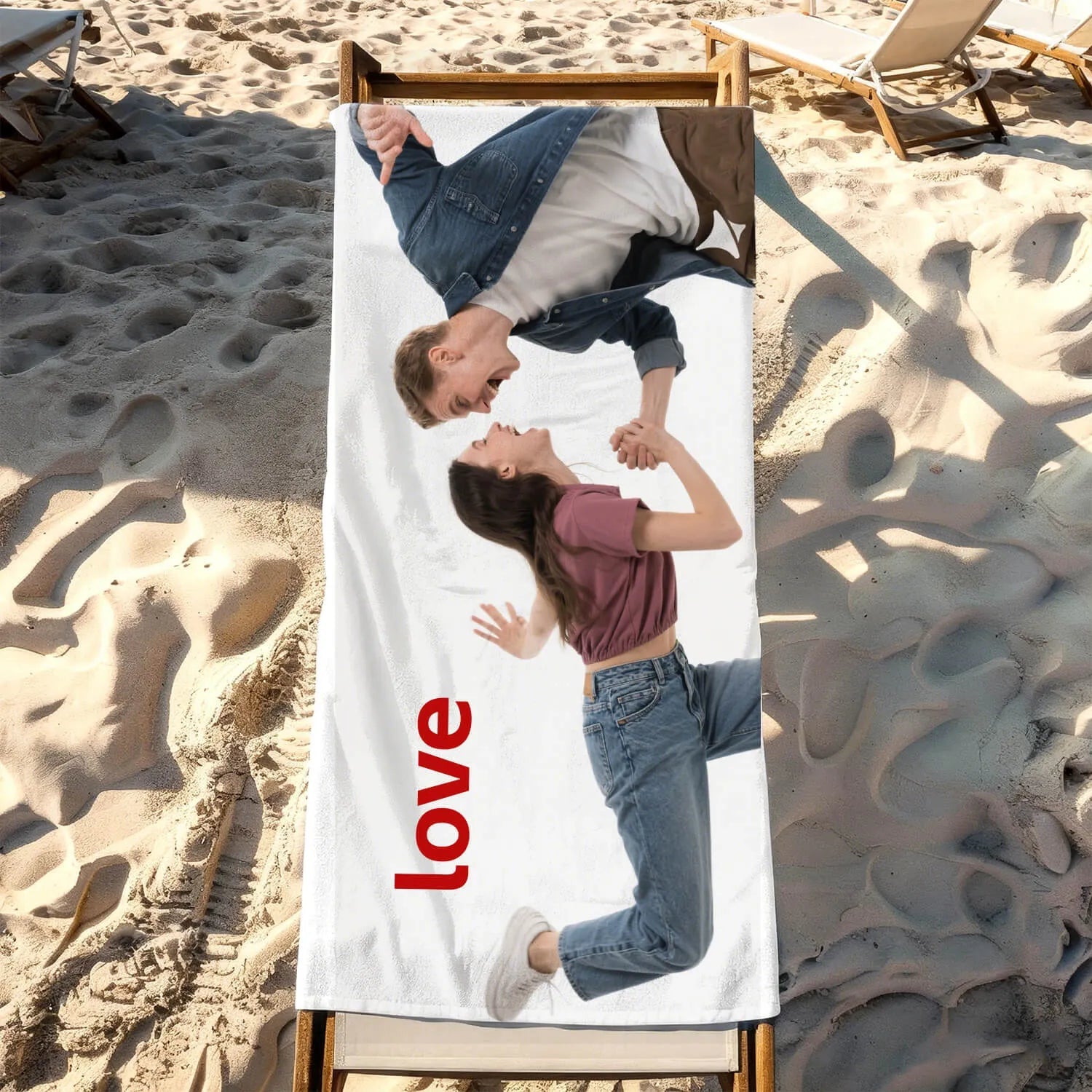 Custom Beach Towel Valentine Polyester Personalized Image Text PrintToucan - PrintToucanValentine's Day GiftsPrinttoucan-13.8x15.7inch(35x40)cm-8