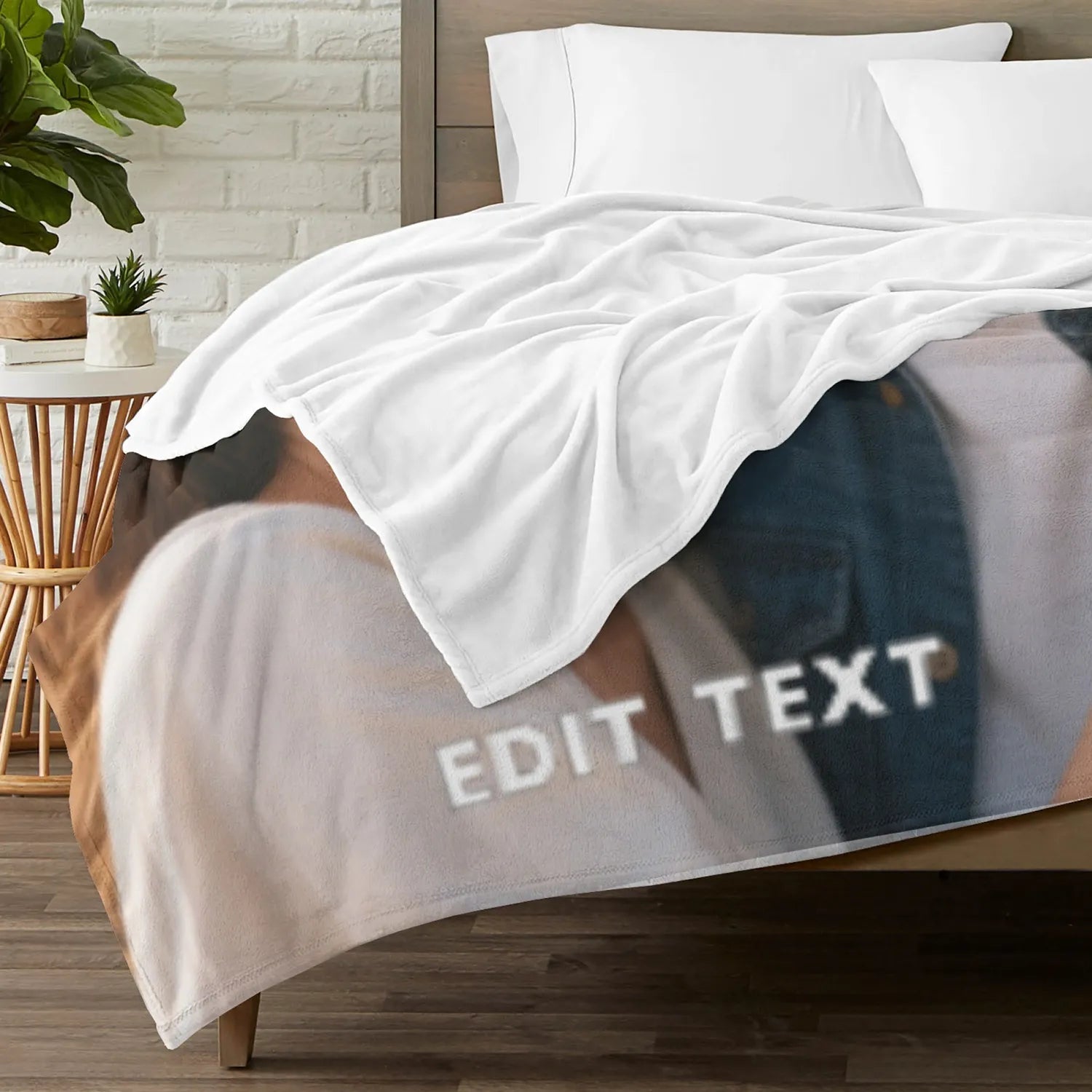 Custom Blanket 350g/㎡ Flannel Personalized Photo And Text Weighted Sofa Throw PrintToucan - PrintToucanChrismas GiftPrinttoucan-150cm x 200cm/60"x80"