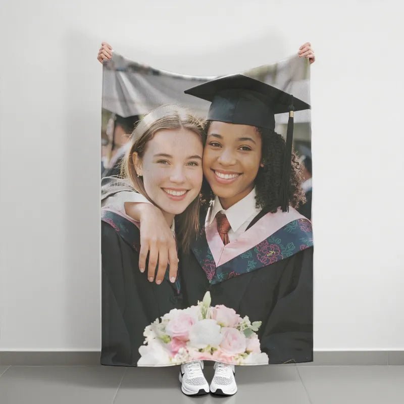 Custom Blankets Flannel with Photo Upload for Graduation Season PrintToucan