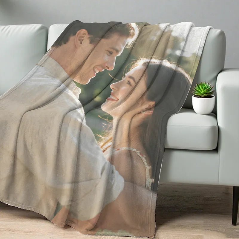 Custom Blankets Flannel with Photo Upload for Valentine's Day PrintToucan