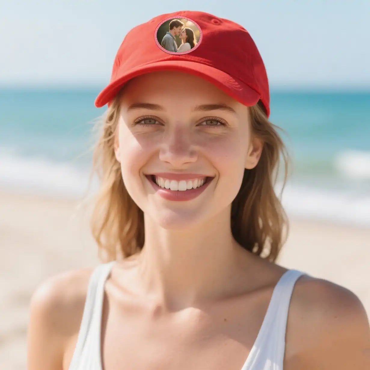 Custom Dad Hat with Round Leather Patch Personalized Travel Cap Fast Printing | PrintToucan - printtoucan