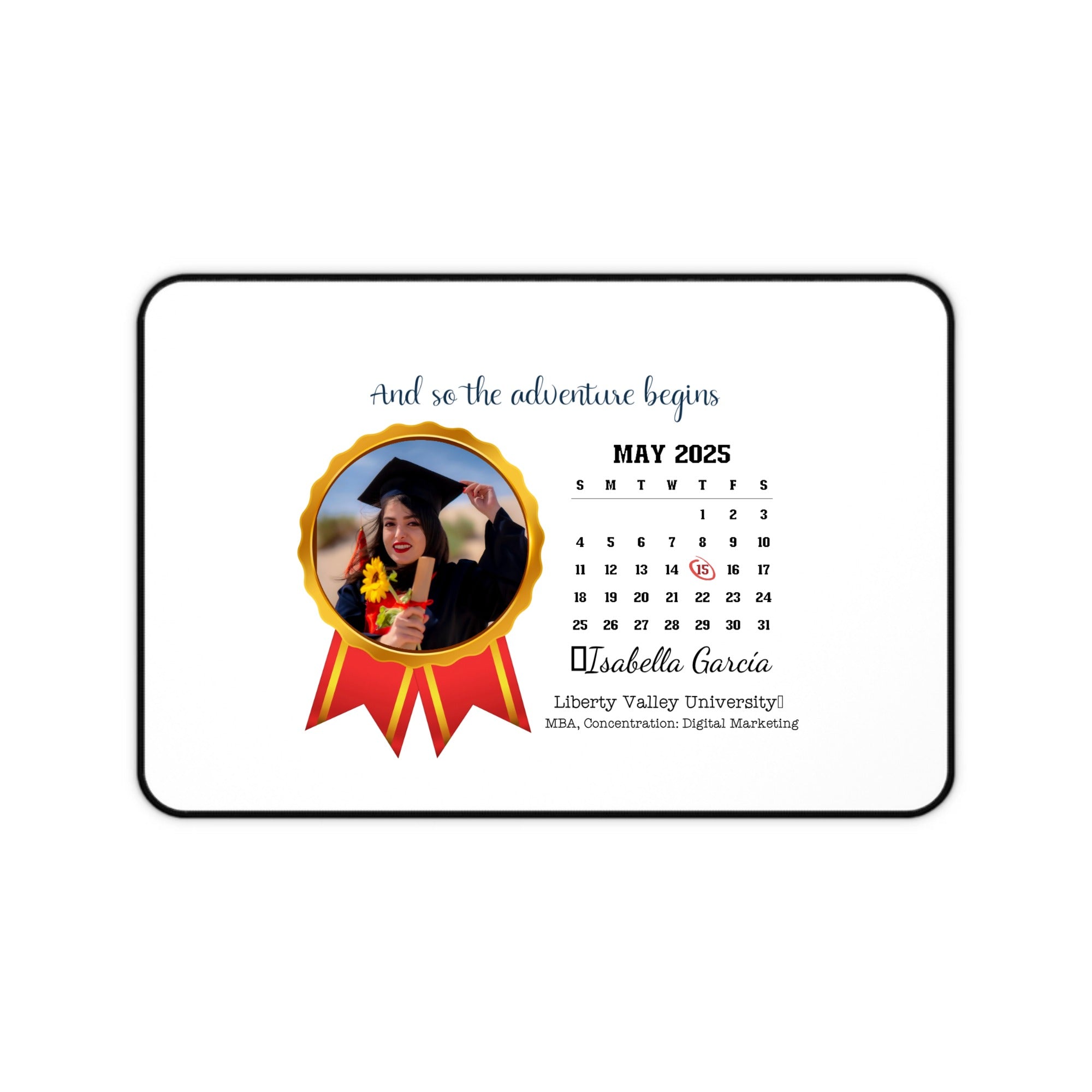Custom Desk Mat – Personalized Graduation Gift for Students & Professionals - printtoucan
