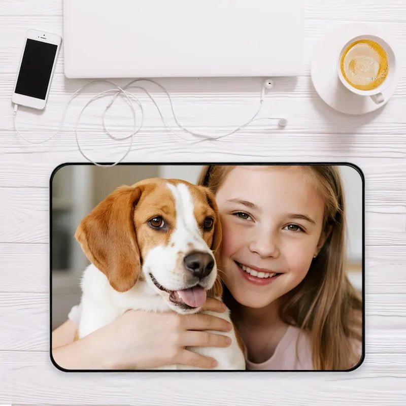 Custom Desk Mat with Uploadable Image Work & Pet PrintToucan - printtoucan
