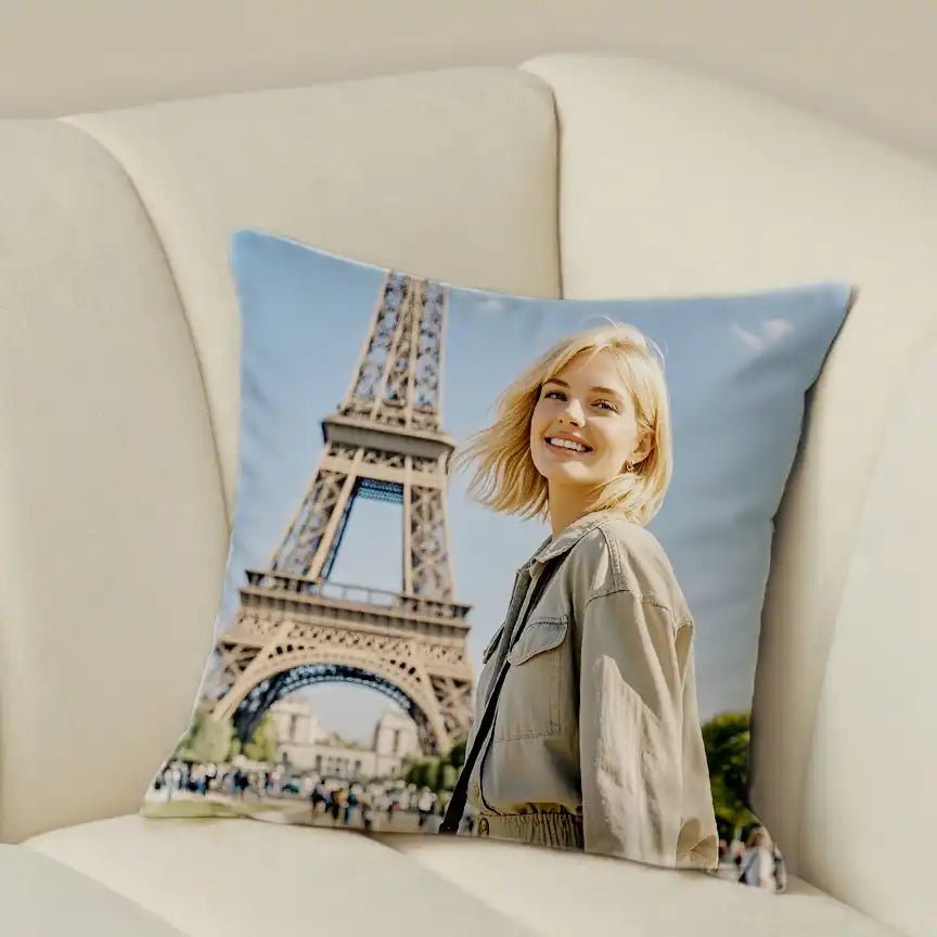 Custom Faux Suede Square Travel Pillow Image Upload Fast Printing | PrintToucan - printtoucan