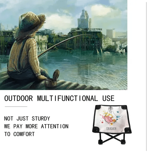 Custom Folding Fishing Stool Valentine’s Day Oxford Cloth Personalized Image Text Outdoor Stool PrintToucan - PrintToucanValentine's Day Gifts