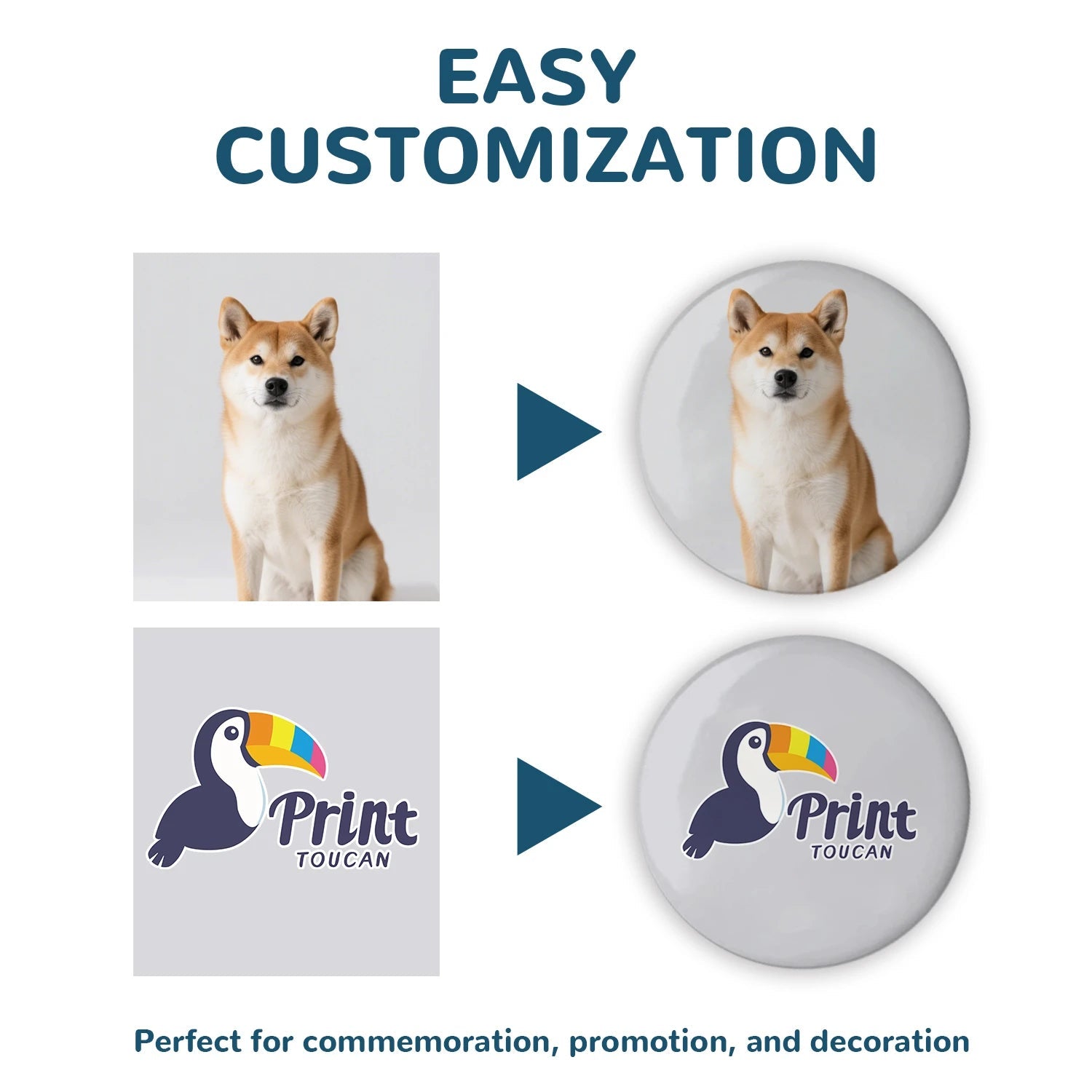 Custom Fridge Magnet Round Soft Magnet Personalized Photo And Text Home Decor PrintToucan - PrintToucanCustomizd