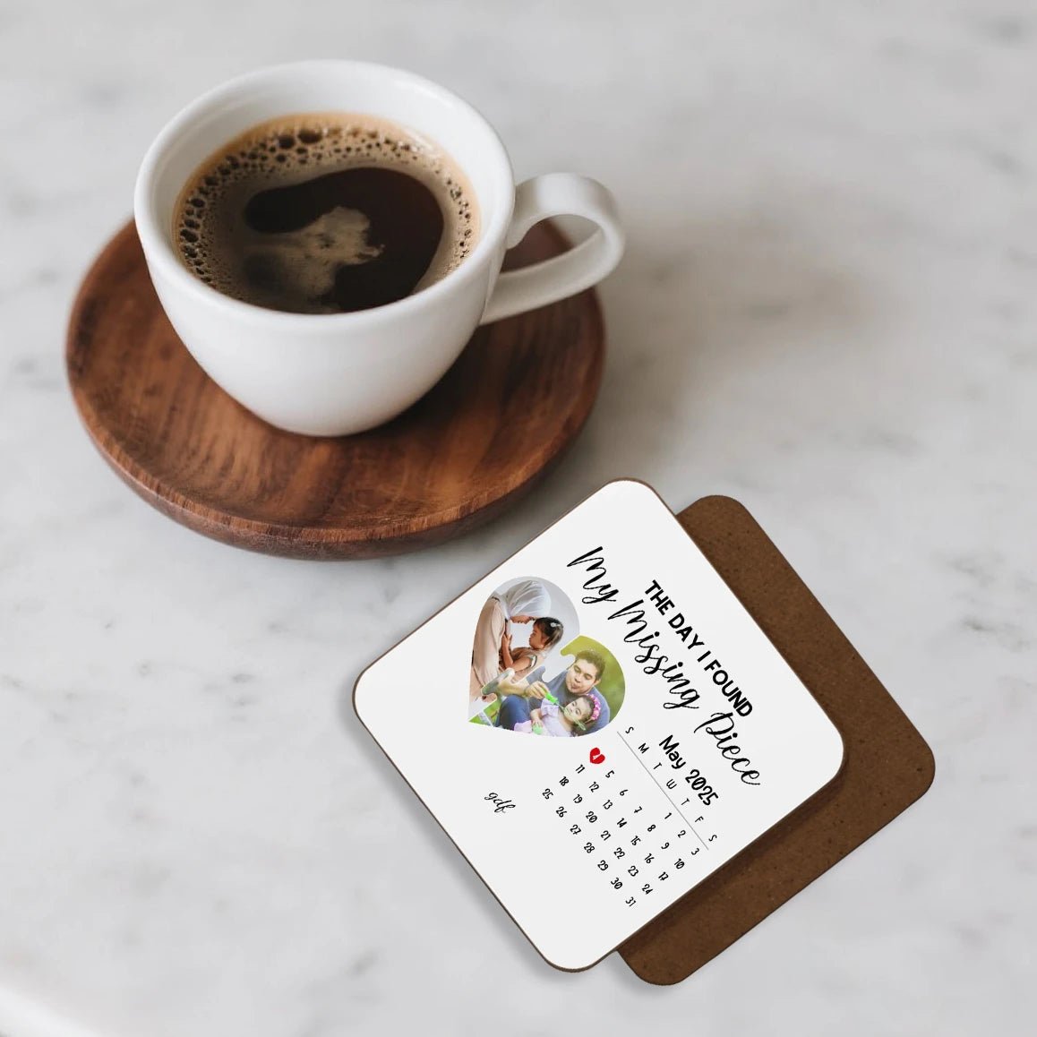 Custom Hardboard Coaster – Personalized Calendar Gift for Mother’s or Father’s Day - printtoucan