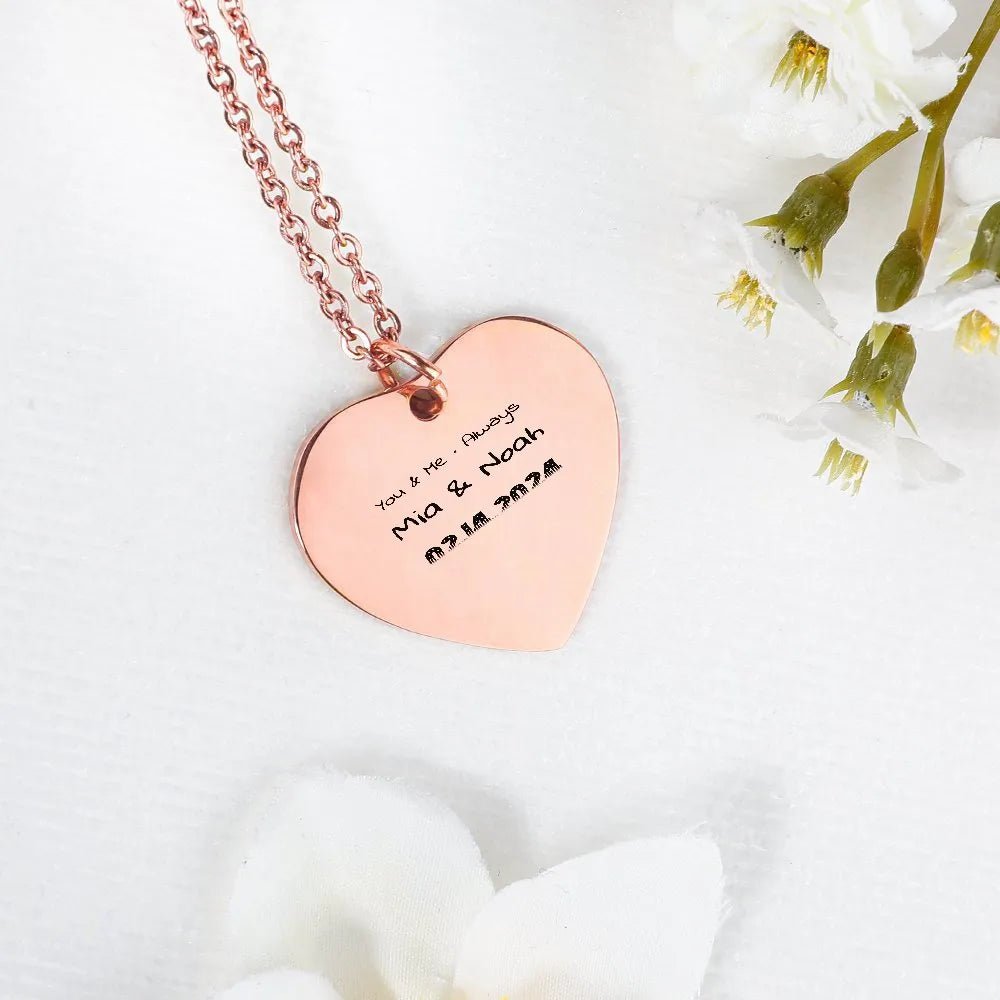 Custom Heartshaped Necklace Titanium Steel Valentine Gift Titanium Steel Personalized Love Necklace PrintToucan - PrintToucanValentine's Day Gifts