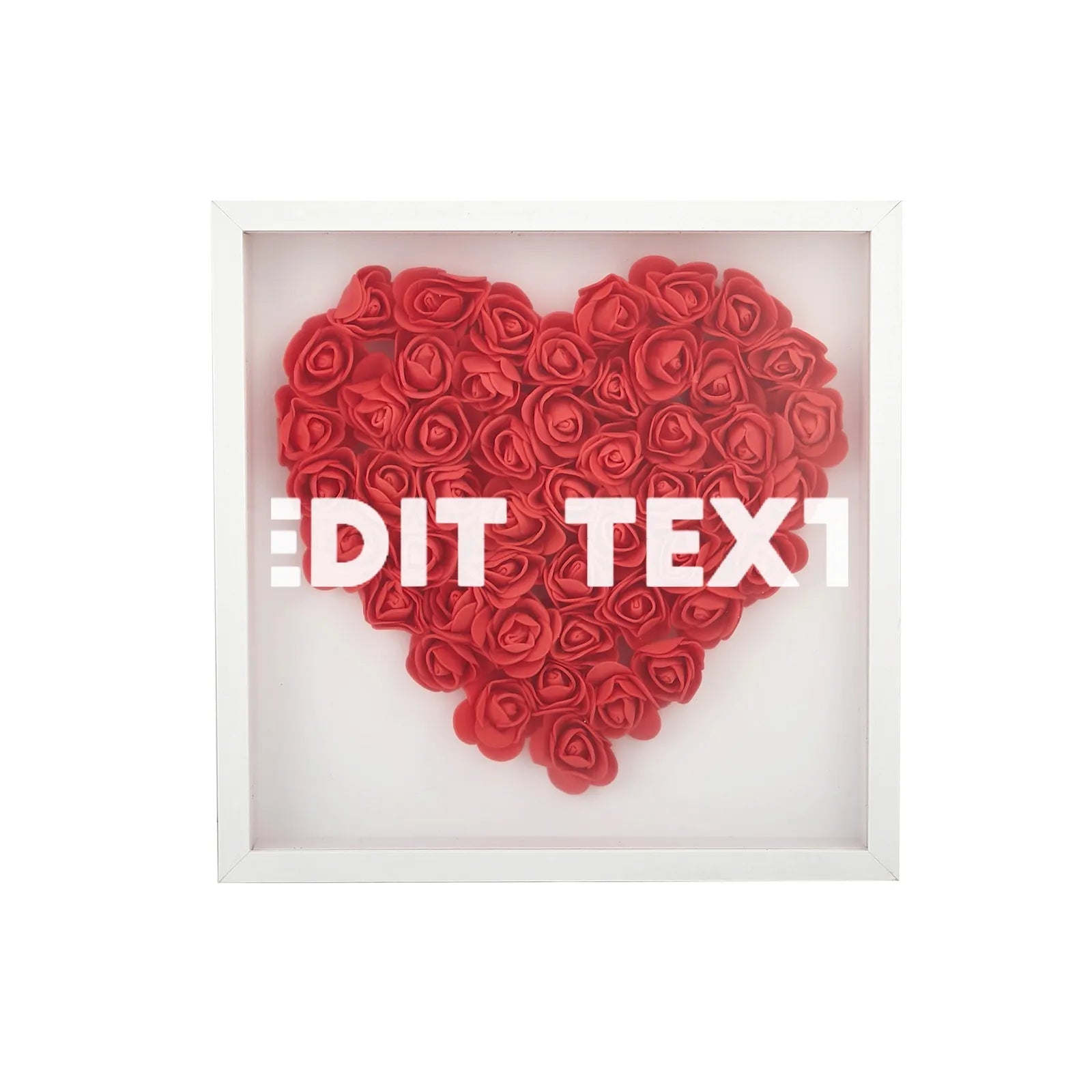 Custom Love Flower Shadow Box Valentine Day Gift PE Foam Flowers Custom Text Home Decor PrintToucan - PrintToucanValentine's Day GiftsPrinttoucan-13.8x15.7inch(35x40)cm-8
