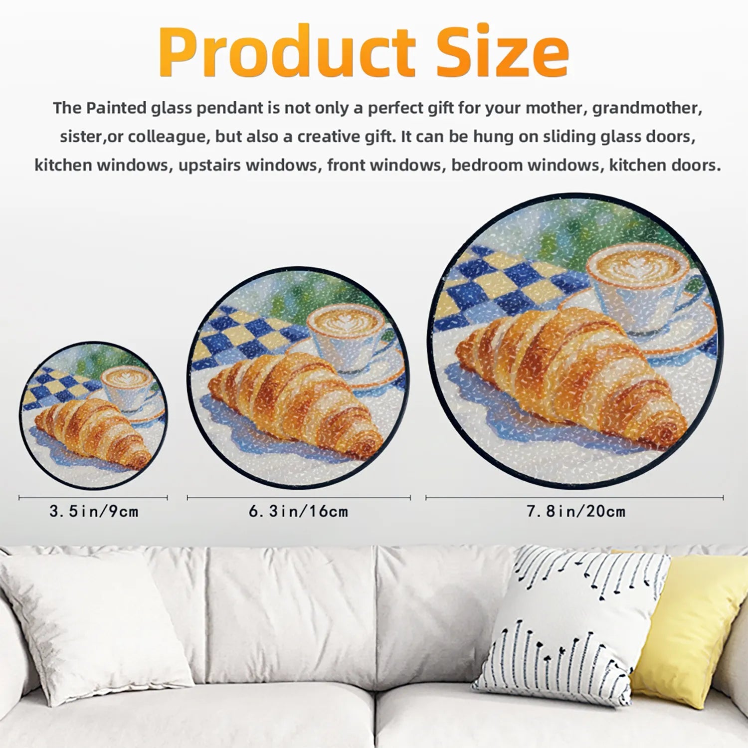 Custom Painted Glass Pendant Photo Acrylic Christmas Gift Photo Prints Personalized Made in USA PrintToucan - PrintToucanHome DecorPrinttoucan-9cm/3.5inch