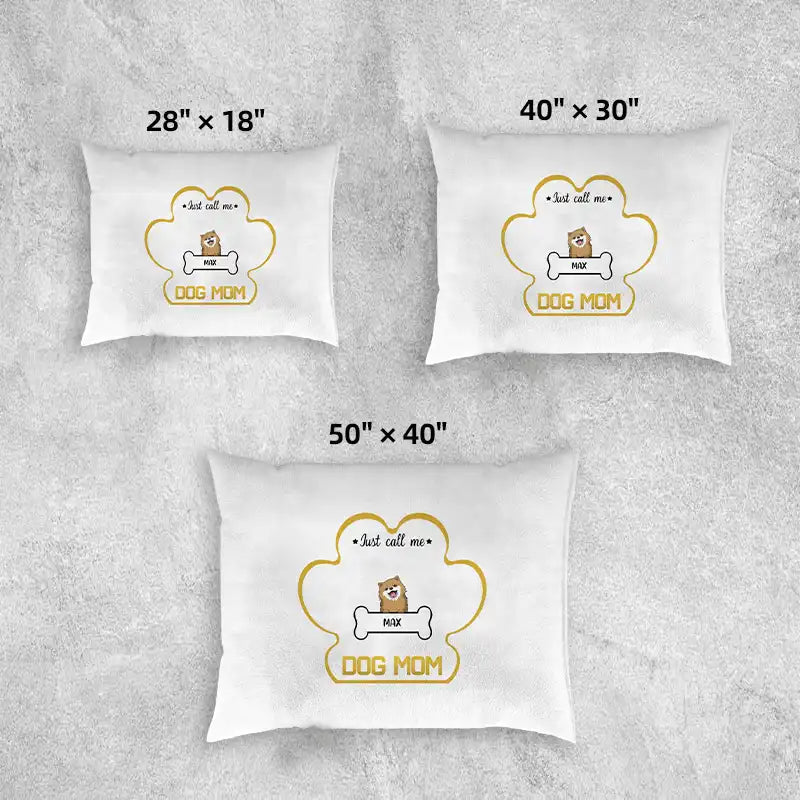 Custom Pet Bed - Just Call Me Dog Mom Personalized Dog Lover Gift - printtoucan