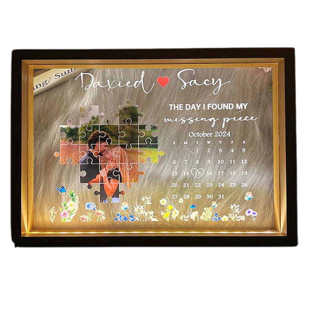 Custom Photo Puzzle Frame Valentines Day Beech Wood Personalized Picture Text Home Decor PrintToucan - PrintToucanValentine's Day Gifts