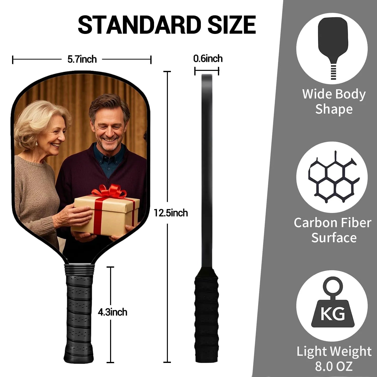 Custom Pickleball Paddles Valentine’s Day Fiberglass Personalized Image Text Pickleball Paddles PrintToucan - PrintToucanValentine's Day GiftsPrinttoucan-13.8x15.7inch(35x40)cm-8