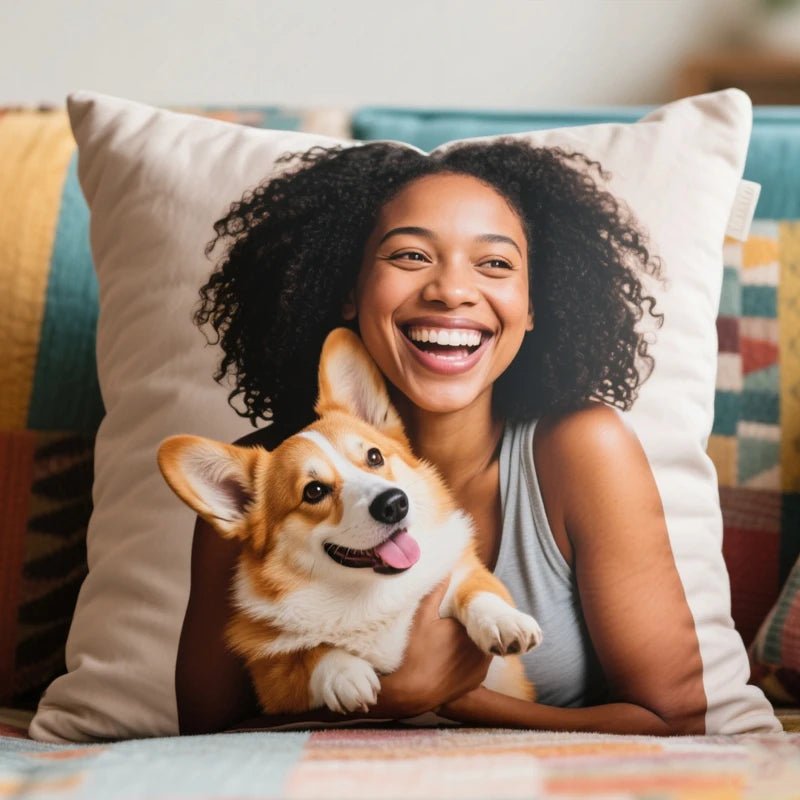 Custom Pillow Photo Upload for Pet Lovers PrintToucan
