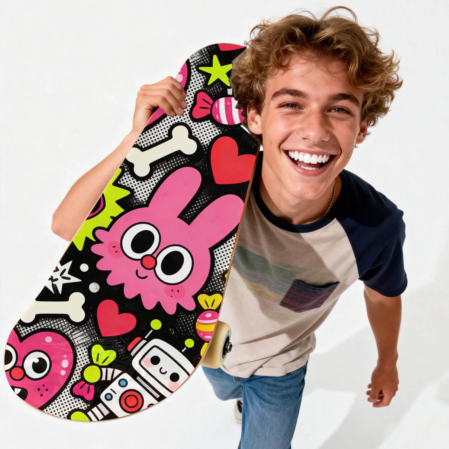 Custom Skateboarding Sticker Valentine Polyester Personalized Image Text Grip PrintToucan - PrintToucanValentine's Day GiftsPrinttoucan-13.8x15.7inch(35x40)cm-8