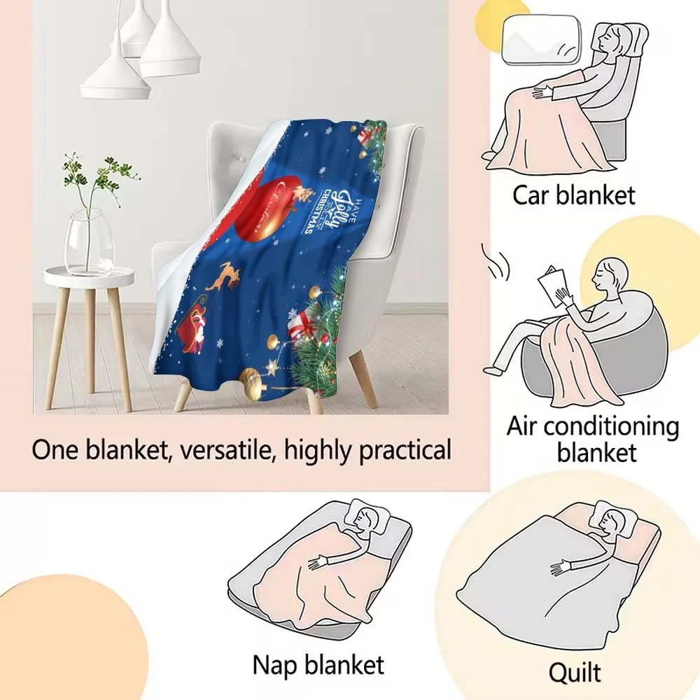 Custom Sofa Throw 280g/m² Per Square Flannel Personalized Text Weighted Baby Sofa Throw PrintToucan - PrintToucanChrismas Gift150cm x 200cm/60"x80"