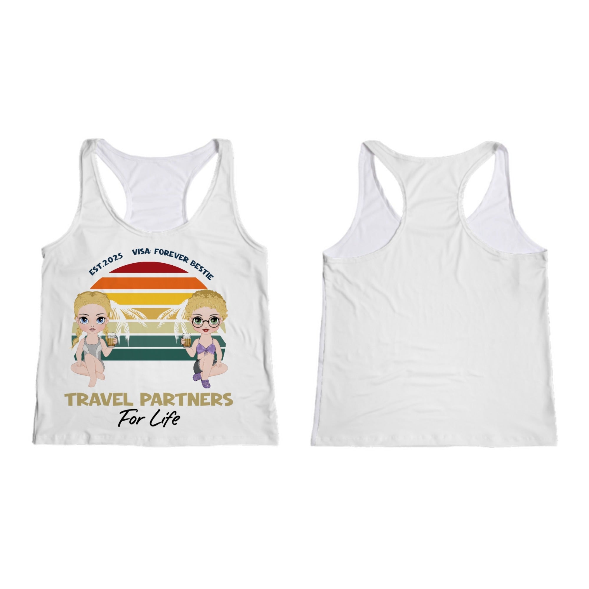 Custom Sporty Racerback Tank – Travel Partners - printtoucan