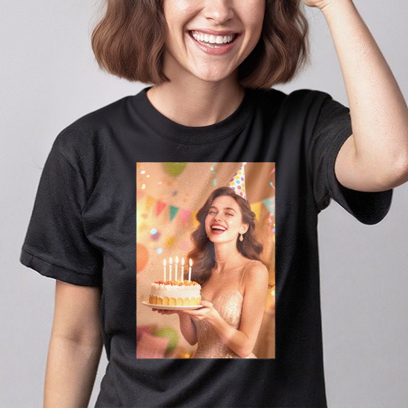 Custom Tee 230g Cotton Photo Upload Birthday PrintToucan