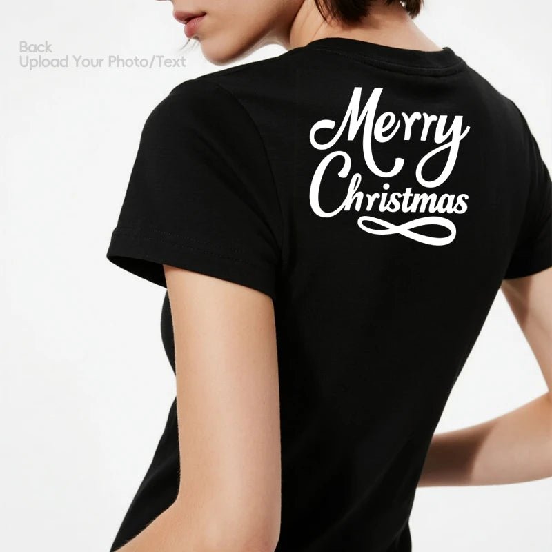 Custom tee 230g cotton short sleeve Photo Upload Christmas PrintToucan