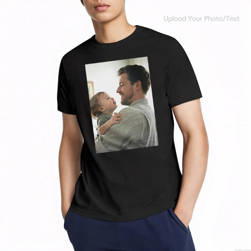 Custom Tee 230g Cotton Short Sleeve Photo Upload Fathers Day PrintToucan