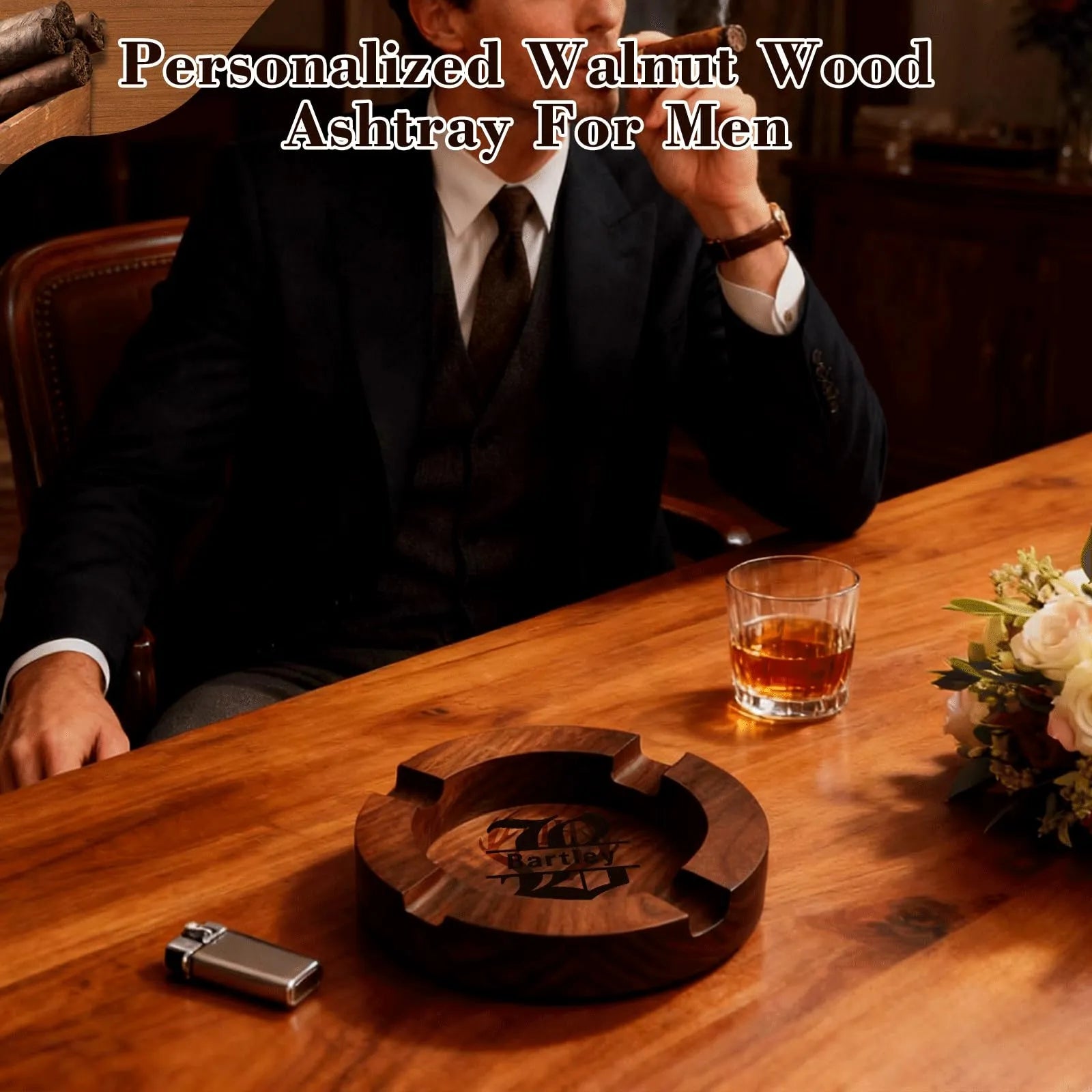 Custom Walnut Ashtray Valentine Day Gift Walnut Personalized Name Home Decor PrintToucan - PrintToucanValentine's Day GiftsPrinttoucan-13.8x15.7inch(35x40)cm-8